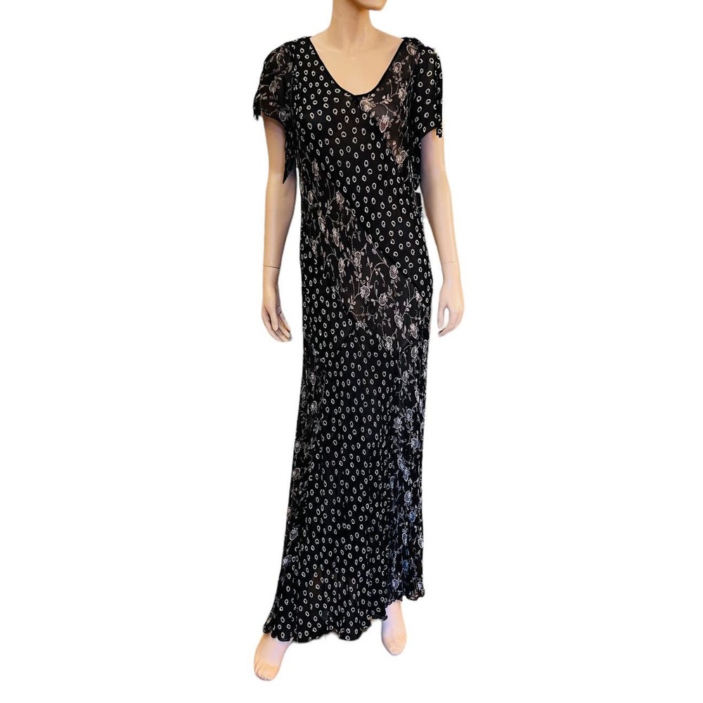 Vintage 90s Temptation Maxi Patches Floral Sheer Fabric Sz L 100% Rayon